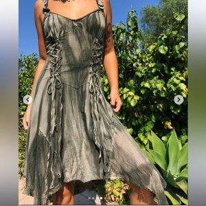 Lip Service Warbird Apocalyptic lace up mesh Gothic Dress